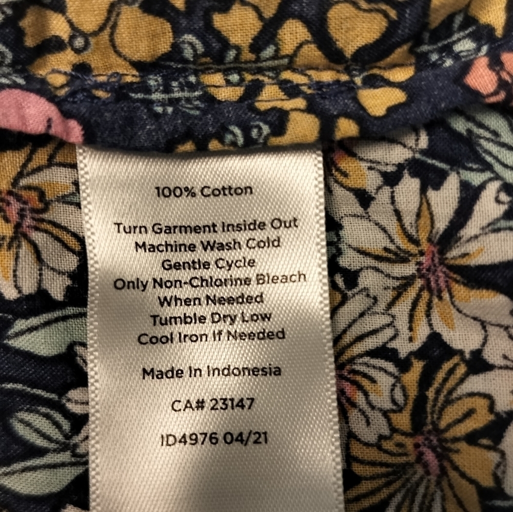 (1452) Talbots Ruffle Band Collar Cotton Poplin Popover Blouse Size Medium - Picture 11 of 11